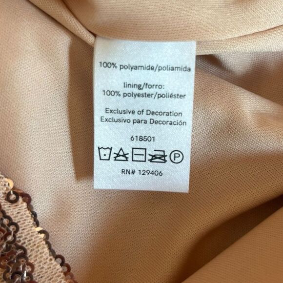Venus Rose Gold Sequin Party Dress Mini Length Womens Size XS - Picture 9 of 11